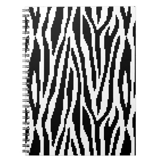 8 Bit Pixel Zebra Print Design Muster Notizblock (Vorderseite)