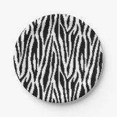 8 Bit Pixel Zebra Print Design Muster Pappteller (Vorderseite)