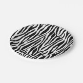 8 Bit Pixel Zebra Print Design Muster Pappteller (Schrägansicht)