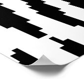 8 Bit Pixel Zebra Print Design Muster Poster (Ecke)