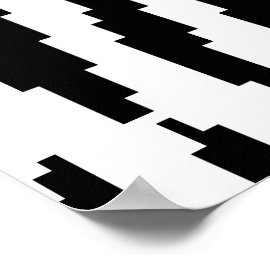 8 Bit Pixel Zebra Print Design Muster Poster (Ecke)