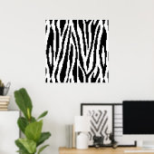 8 Bit Pixel Zebra Print Design Muster Poster (Heimbüro)