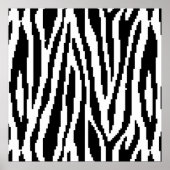 8 Bit Pixel Zebra Print Design Muster Poster (Vorne)
