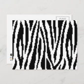 8 Bit Pixel Zebra Print Design Muster Postkarte (Vorne/Hinten)