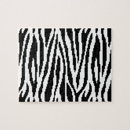 8 Bit Pixel Zebra Print Design Muster Puzzle (Horizontal)