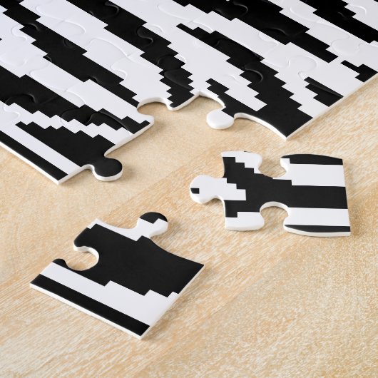 8 Bit Pixel Zebra Print Design Muster Puzzle (Seite)