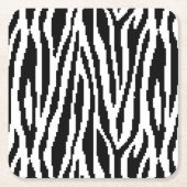 8 Bit Pixel Zebra Print Design Muster Rechteckiger Pappuntersetzer (Vorderseite)