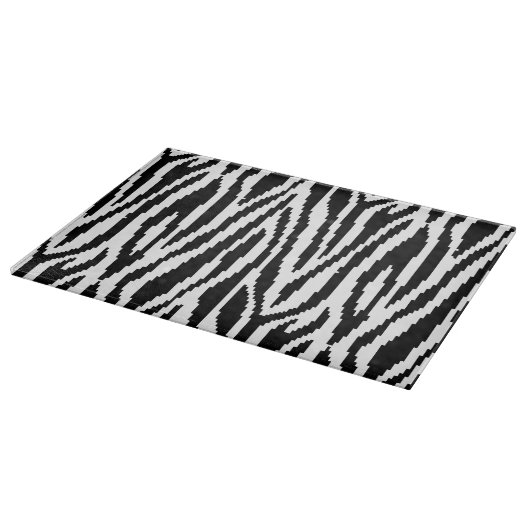 8 Bit Pixel Zebra Print Design Muster Schneidebrett (Ecke)