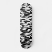 8 Bit Pixel Zebra Print Design Muster Skateboard (Vorderseite)