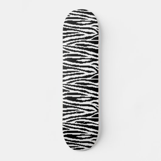 8 Bit Pixel Zebra Print Design Muster Skateboard (Vorderseite)