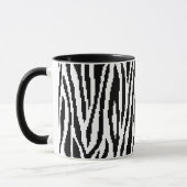 8 Bit Pixel Zebra Print Design Muster Tasse (Links)