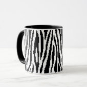 8 Bit Pixel Zebra Print Design Muster Tasse (Vorderseite Links)