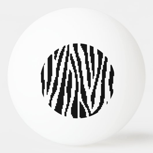 8 Bit Pixel Zebra Print Design Muster Tischtennisball (Vorderseite)