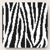 8 Bit Pixel Zebra Print Design Muster Untersetzer (Vorderseite)