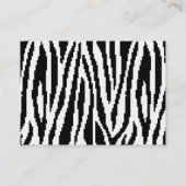 8 Bit Pixel Zebra Print Design Muster Visitenkarte (Rückseite)