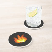 8 Bit Pixeled Feuer Sandstein Untersetzer (Seite)