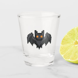 8-Bit Retro-Fledermaus Schnapsglas