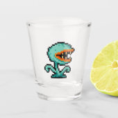 8-bit Retro Flytrap Schnapsglas (Vorderseite)