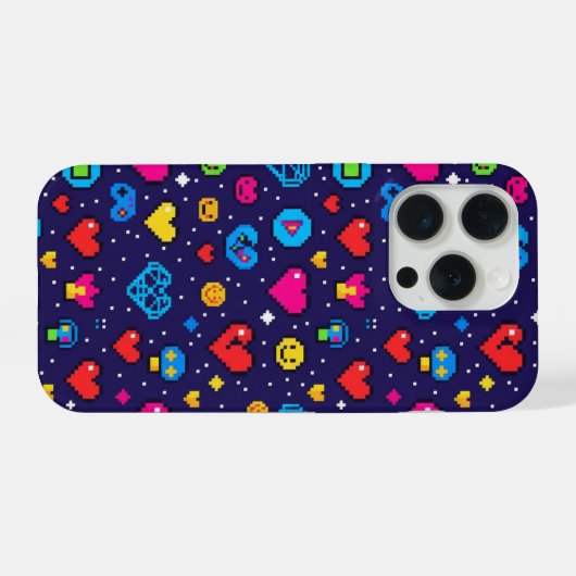 8-Bit Retro Gaming Pixel Pattern Phone Case iPhone Hülle (Rückseite (Horizontal))