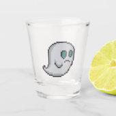 8-bit Retro Ghost Schnapsglas (Vorderseite)