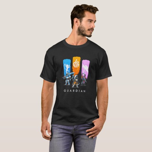 8 Bit Retro Guardian T-Shirt Jäger Titan Hexenmeis (Vorne ganz)