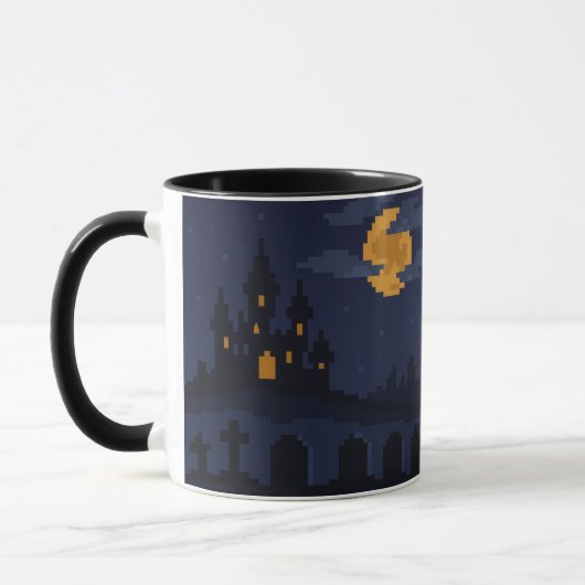 8-bit Retro Haunted Castle Tasse (Links)