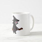 8-Bit Retro-Hexe Kaffeetasse (VorderseiteRechts)