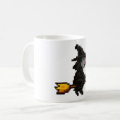 8-Bit Retro-Hexe Kaffeetasse (Vorderseite Links)
