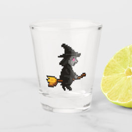 8-Bit Retro-Hexe Schnapsglas