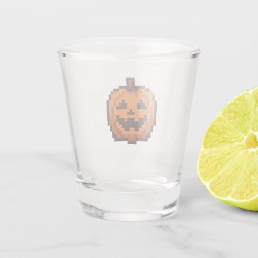 8-bit Retro Jack O' Lantern Schnapsglas (Rückseite)
