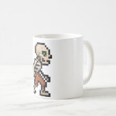 8-Bit Retro-Skelett Kaffeetasse (VorderseiteRechts)