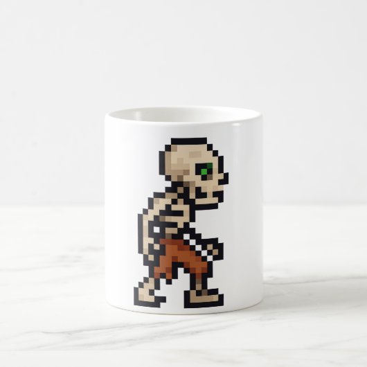8-Bit Retro-Skelett Kaffeetasse (Mittel)