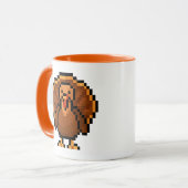 8-Bit Retro Truthahn Tasse (Vorderseite Links)