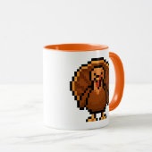 8-Bit Retro Truthahn Tasse (VorderseiteRechts)