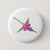 8 Bit Retro Video Game Nazca Lines Hummingbird Button (Vorderseite)
