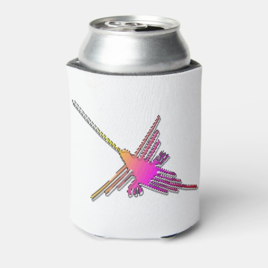 8 Bit Retro Video Game Nazca Lines Hummingbird Dosenkühler (Kanne Rückseite)