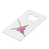 8 Bit Retro Video Game Nazca Lines Hummingbird Geldbeutel Flaschenöffner (Vorderseite Schrägansicht)