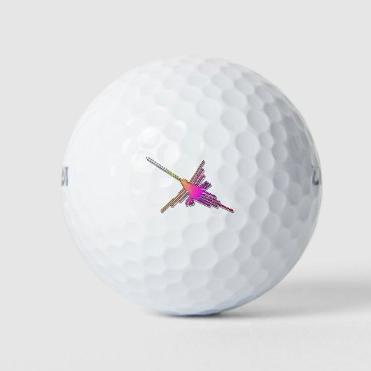8 Bit Retro Video Game Nazca Lines Hummingbird Golfball (Vorderseite)