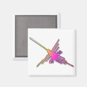 8 Bit Retro Video Game Nazca Lines Hummingbird Magnet (Vorderseite/Rückseite)