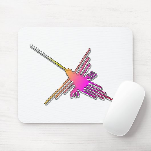 8 Bit Retro Video Game Nazca Lines Hummingbird Mousepad (Mit Mouse)