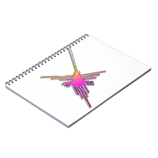 8 Bit Retro Video Game Nazca Lines Hummingbird Notizblock (Linke Seite)