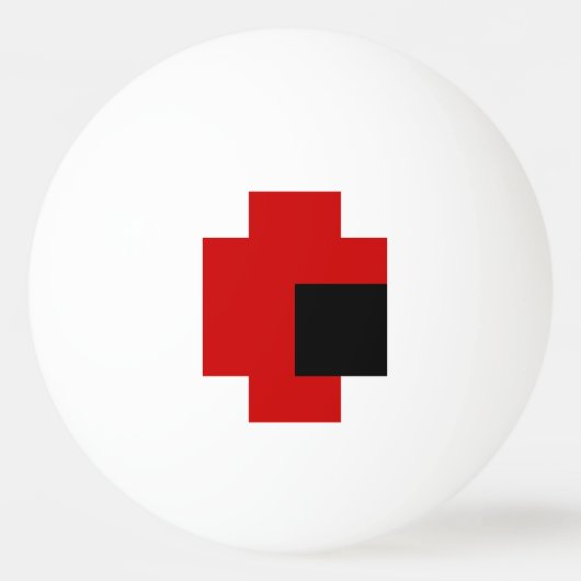 8 Bit Roter Pingpong-Ball Tischtennisball (Vorderseite)