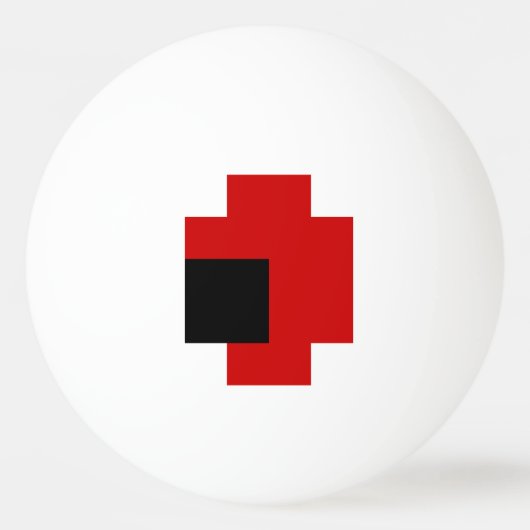 8 Bit Roter Pingpong-Ball Tischtennisball (Vorderseite)
