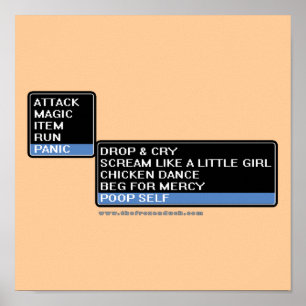 8 Bit RPG-Schlachtmenü Poster