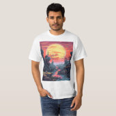 8 Bit Sci Fi Planet T-Shirt (Vorne ganz)