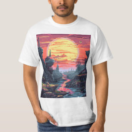 8 Bit Sci Fi Planet T-Shirt