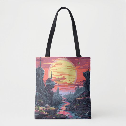 8 Bit Sci Fi Planet Tasche (Vorderseite)