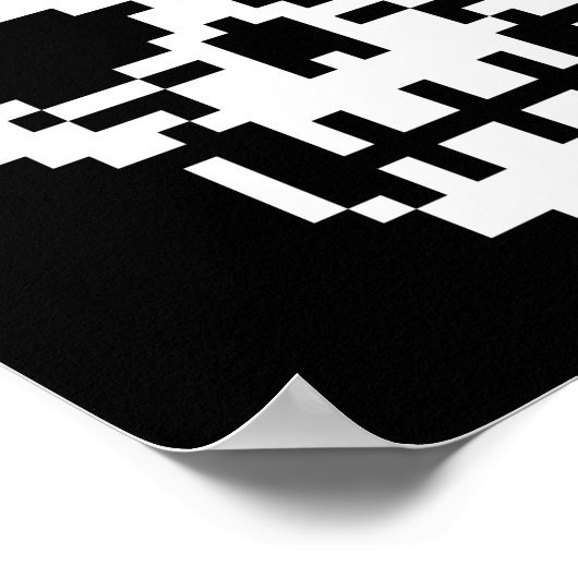 8-Bit Skull Pixel Art Poster (Ecke)