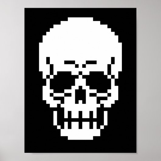 8-Bit Skull Pixel Art Poster (Vorne)