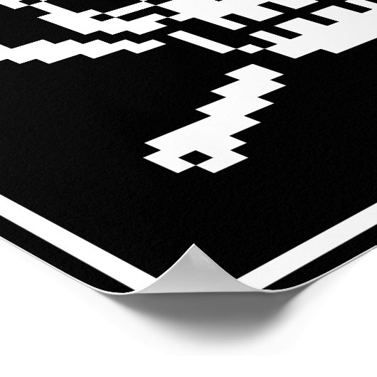 8-Bit-Skull- und Crossbones-Pixel-Art-Poster Poster (Ecke)